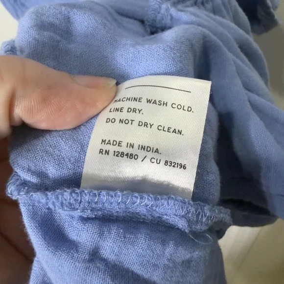 Pact Coastal Double Gauze Throw & Go Dress Blue Medium Organic Cotton - Picture 6 of 9